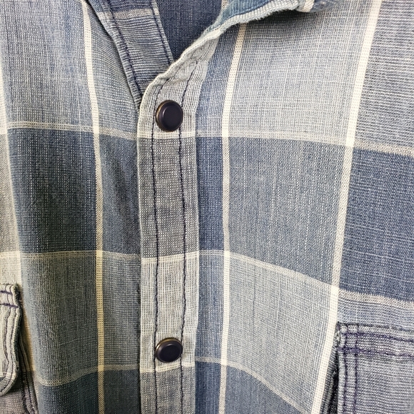 Men's Lucky Brand Blue Checkered Plaid California Fit Button up Shirt sz 2xl - Picture 7 of 12